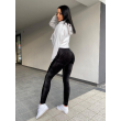Legginsy Soft welur / Double Push Up / BLACK / wysoki stan / XS - S - M - L - XL